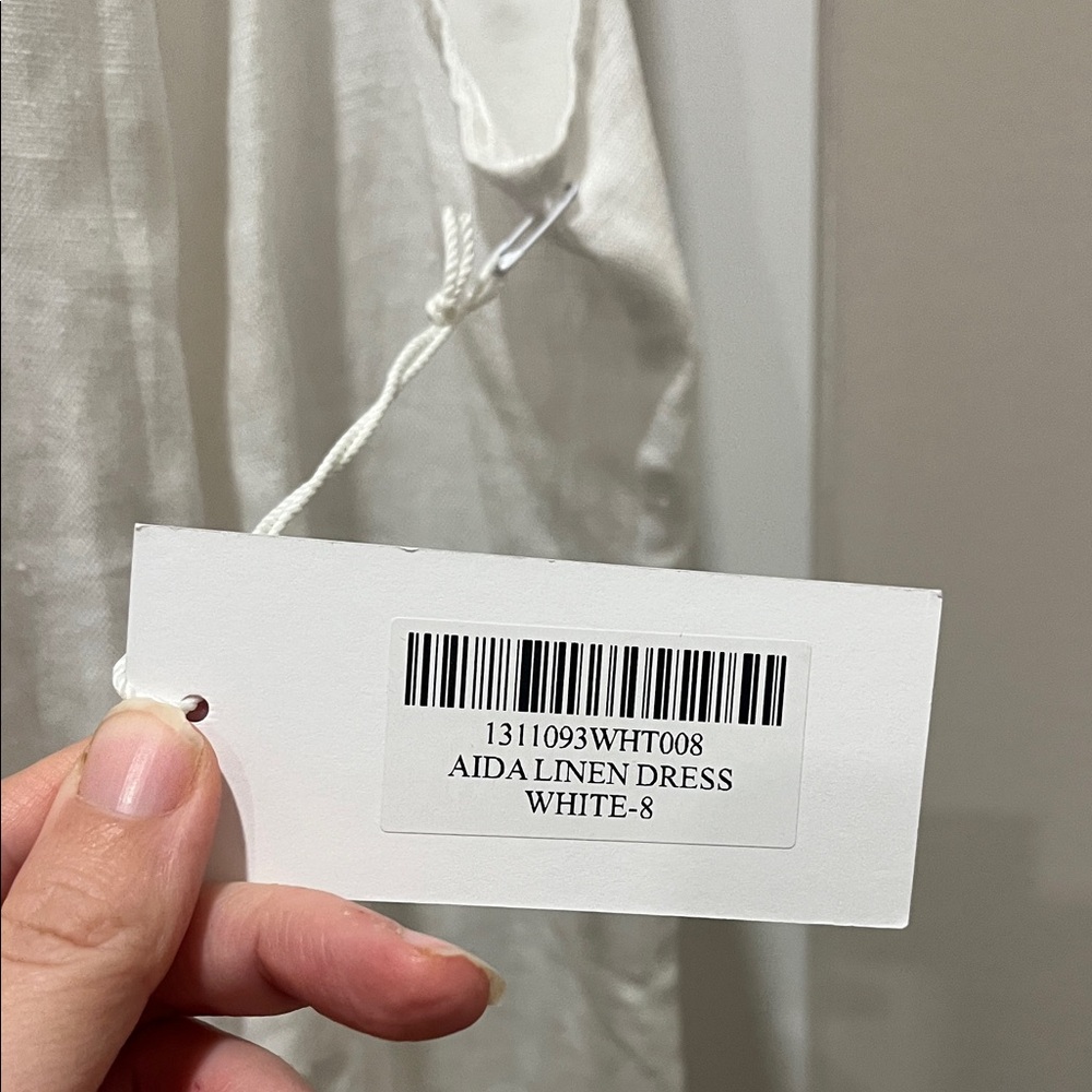 Reformation Aida Linen White Button-Down Mini Dress - Picture 6 of 9